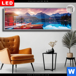 Leuchtbild Dia Ruhiger Bergsee Panorama Produktvorschau mit dem Bild Ruhiger Bergsee im Format Panorama.