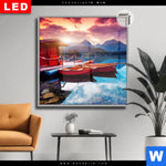 Leuchtbild Dia Ruhiger Bergsee Quadrat Produktvorschau mit dem Bild Ruhiger Bergsee im Format Quadrat.