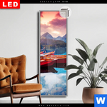 Leuchtbild Dia Ruhiger Bergsee Schmal Produktvorschau mit dem Bild Ruhiger Bergsee im Format Schmal.