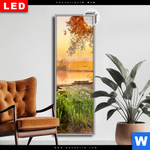 Leuchtbild Dia Ruhiger Morgen Am See Schmal Produktvorschau mit dem Bild Ruhiger Morgen am See im Format Schmal.