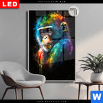 Leuchtbild Dia Schimpanse In Bunten Farben Hochformat Produktvorschau mit dem Bild Schimpanse in bunten Farben im Format Hochformat.