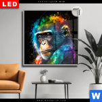 Leuchtbild Dia Schimpanse In Bunten Farben Quadrat Produktvorschau mit dem Bild Schimpanse in bunten Farben im Format Quadrat.