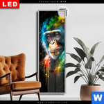 Leuchtbild Dia Schimpanse In Bunten Farben Schmal Produktvorschau mit dem Bild Schimpanse in bunten Farben im Format Schmal.