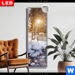 Leuchtbild Dia Schneebedeckte Landschaft Am Fluss Schmal Produktvorschau mit dem Bild Schneebedeckte Landschaft am Fluss im Format Schmal.