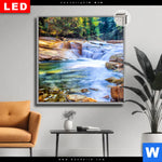 Leuchtbild Dia Schoener Wasserfall Im Wald Quadrat Produktvorschau mit dem Bild Schöner Wasserfall im Wald im Format Quadrat.