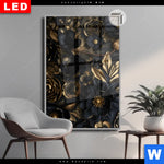 Leuchtbild Dia Schwarze Und Goldene Blueten Hochformat Produktvorschau mit dem Bild Schwarze und goldene Blüten im Format Hochformat.