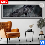 Leuchtbild Dia Schwarzer Hengst Panorama Produktvorschau mit dem Bild Schwarzer Hengst im Format Panorama.