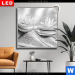 Leuchtbild Dia Silberne Zen Harmonie Quadrat Produktvorschau mit dem Bild Silberne Zen Harmonie im Format Quadrat.