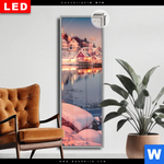 Leuchtbild Dia Skandinavische Stadt Bei Nacht Schmal Produktvorschau mit dem Bild Skandinavische Stadt bei Nacht im Format Schmal.