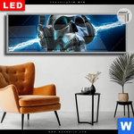 Leuchtbild Dia Skelett Kopfhoerer Panorama Produktvorschau mit dem Bild Skelett & Kopfhörer im Format Panorama.