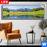 Leuchtbild Dia Sommerlandschaft In Den Alpen Panorama Produktvorschau mit dem Bild Sommerlandschaft in den Alpen im Format Panorama.