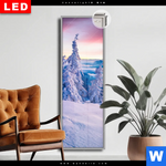 Leuchtbild Dia Sonnenaufgang Im Schnee Schmal Produktvorschau mit dem Bild Sonnenaufgang im Schnee im Format Schmal.