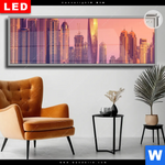Leuchtbild Dia Sonnenaufgang In Dubai Panorama Produktvorschau mit dem Bild Sonnenaufgang in Dubai im Format Panorama.
