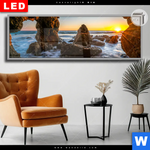 Leuchtbild Dia Sonnenuntergang In Meeresgrotte Panorama Produktvorschau mit dem Bild Sonnenuntergang in Meeresgrotte im Format Panorama.