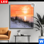 Leuchtbild Dia Sonnenuntergang Mit Duene Und Meer Quadrat Produktvorschau mit dem Bild Sonnenuntergang mit Düne und Meer im Format Quadrat.