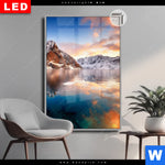 Leuchtbild Dia Sonnenuntergang Norwegen Hochformat Produktvorschau mit dem Bild Sonnenuntergang Norwegen im Format Hochformat.