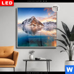 Leuchtbild Dia Sonnenuntergang Norwegen Quadrat Produktvorschau mit dem Bild Sonnenuntergang Norwegen im Format Quadrat.