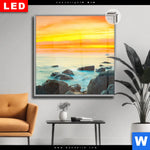 Leuchtbild Dia Sonnenuntergang Ueber Dem Meer Quadrat Produktvorschau mit dem Bild Sonnenuntergang über dem Meer im Format Quadrat.
