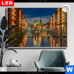 Leuchtbild Dia Speicherstadt Hamburg Querformat Produktvorschau mit dem Bild Speicherstadt Hamburg im Format Querformat.