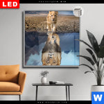 Leuchtbild Dia Spiegelbild Loewe Loewenjunges Quadrat Produktvorschau mit dem Bild Spiegelbild Löwe & Löwenjunges im Format Quadrat.