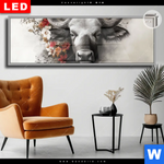 Leuchtbild Dia Starker Bulle Mit Blumen Panorama Produktvorschau mit dem Bild Starker Bulle mit Blumen im Format Panorama.