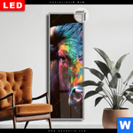 Leuchtbild Dia Stier Mit Bunten Farben Schmal Produktvorschau mit dem Bild Stier mit bunten Farben im Format Schmal.