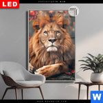 Leuchtbild Dia Stolzer Blick Des Loewen Hochformat Produktvorschau mit dem Bild Stolzer Blick des Löwen im Format Hochformat.