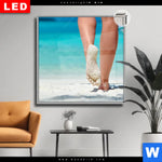 Leuchtbild Dia Strandspaziergang Quadrat Produktvorschau mit dem Bild Strandspaziergang im Format Quadrat.