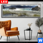 Leuchtbild Dia Stuermischer Himmel Am Strand Panorama Produktvorschau mit dem Bild Stürmischer Himmel am Strand im Format Panorama.