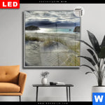 Leuchtbild Dia Stuermischer Himmel Am Strand Quadrat Produktvorschau mit dem Bild Stürmischer Himmel am Strand im Format Quadrat.