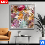 Leuchtbild Dia Tiger Blumen Quadrat Produktvorschau mit dem Bild Tiger & Blumen im Format Quadrat.
