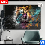 Leuchtbild Dia Tiger Im Farbrausch Querformat Produktvorschau mit dem Bild Tiger im Farbrausch im Format Querformat.