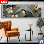 Leuchtbild Dia Tukan Im Goldenen Regenwald Panorama Produktvorschau mit dem Bild Tukan im goldenen Regenwald im Format Panorama.