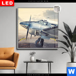 Leuchtbild Dia Vintage Flugzeug Quadrat Produktvorschau mit dem Bild Vintage Flugzeug im Format Quadrat.