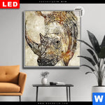 Leuchtbild Dia Vintage Nashorn Quadrat Produktvorschau mit dem Bild Vintage Nashorn im Format Quadrat.