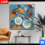 Leuchtbild Dia Vintage Silberloeffel Mit Gewuerzen Quadrat Produktvorschau mit dem Bild Vintage Silberlöffel mit Gewürzen im Format Quadrat.