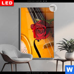 Leuchtbild Dia Violine Rose Hochformat Produktvorschau mit dem Bild Violine & Rose im Format Hochformat.