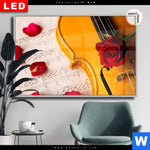 Leuchtbild Dia Violine Rose Querformat Produktvorschau mit dem Bild Violine & Rose im Format Querformat.