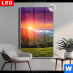 Leuchtbild Dia Wald Bei Sonnenuntergang Hochformat Produktvorschau mit dem Bild Wald bei Sonnenuntergang im Format Hochformat.