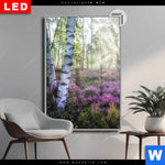 Leuchtbild Dia Wald Mit Heideblumen Hochformat Produktvorschau mit dem Bild Wald mit Heideblumen im Format Hochformat.