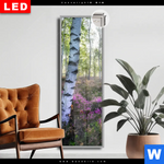 Leuchtbild Dia Wald Mit Heideblumen Schmal Produktvorschau mit dem Bild Wald mit Heideblumen im Format Schmal.