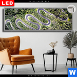 Leuchtbild Dia Wald Strasse Luftaufnahme Panorama Produktvorschau mit dem Bild Wald & Straße Luftaufnahme im Format Panorama.