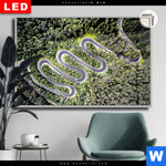 Leuchtbild Dia Wald Strasse Luftaufnahme Querformat Produktvorschau mit dem Bild Wald & Straße Luftaufnahme im Format Querformat.