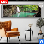 Leuchtbild Dia Wald Wasserfall No 4 Panorama Produktvorschau mit dem Bild Wald & Wasserfall No. 4 im Format Panorama.