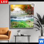 Leuchtbild Dia Wald Wasserfall No 5 Quadrat Produktvorschau mit dem Bild Wald & Wasserfall No. 5 im Format Quadrat.