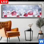 Leuchtbild Dia Weihnachtskugeln Im Winterwunderland Panorama Produktvorschau mit dem Bild Weihnachtskugeln im Winterwunderland im Format Panorama.