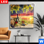 Leuchtbild Dia Weinreben Im Abendlicht Quadrat Produktvorschau mit dem Bild Weinreben im Abendlicht im Format Quadrat.
