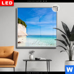 Leuchtbild Dia Weisse Kreidefelswand Am Meer Quadrat Produktvorschau mit dem Bild Weiße Kreidefelswand am Meer im Format Quadrat.