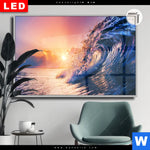 Leuchtbild Dia Welle Im Sonnenuntergang Querformat Produktvorschau mit dem Bild Welle im Sonnenuntergang im Format Querformat.
