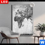 Leuchtbild Dia Weltkarte Grautoene Hochformat Produktvorschau mit dem Bild Weltkarte Grautöne im Format Hochformat.